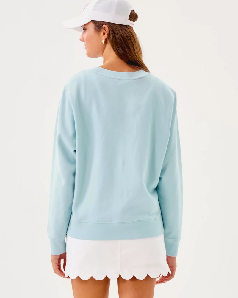 BALLAD LONG SLEEVE SWEATSHIRT BLUETTE SUN SAND SEA EMBROIDERY