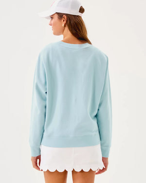 BALLAD LONG SLEEVE SWEATSHIRT BLUETTE SUN SAND SEA EMBROIDERY
