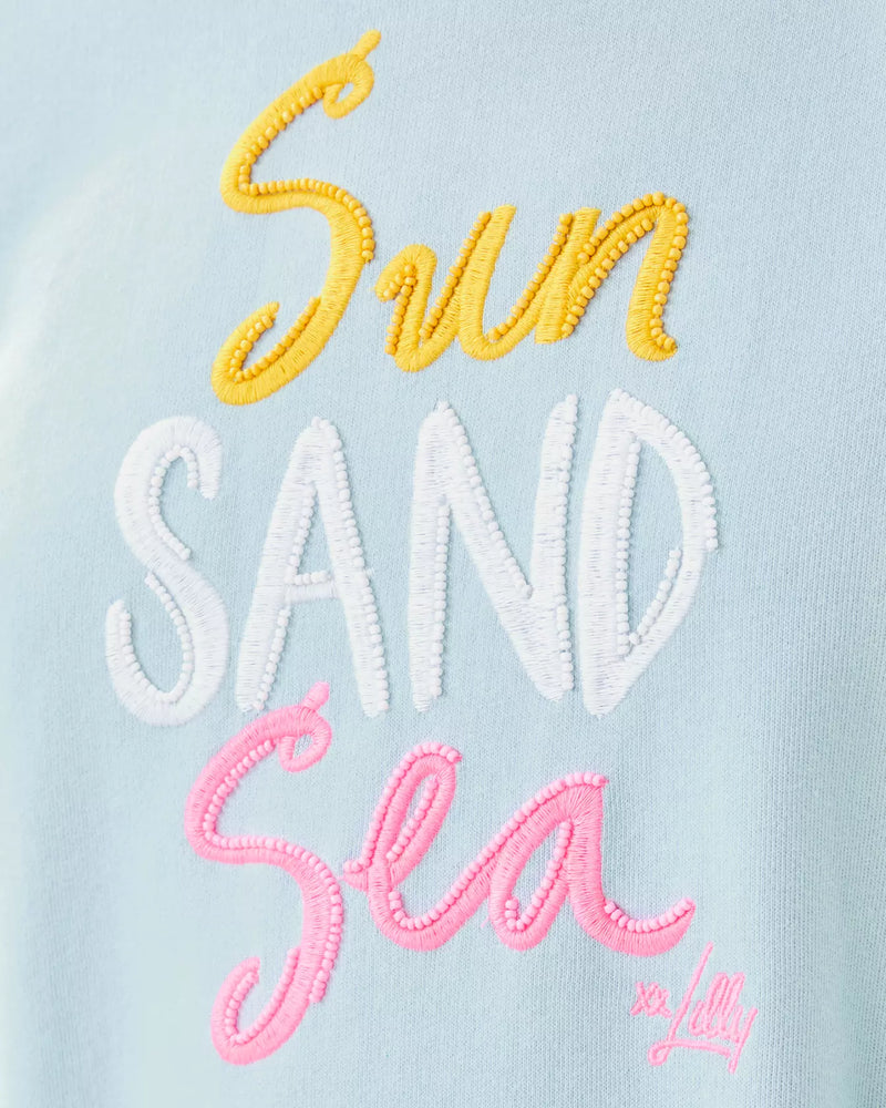 BALLAD LONG SLEEVE SWEATSHIRT BLUETTE SUN SAND SEA EMBROIDERY