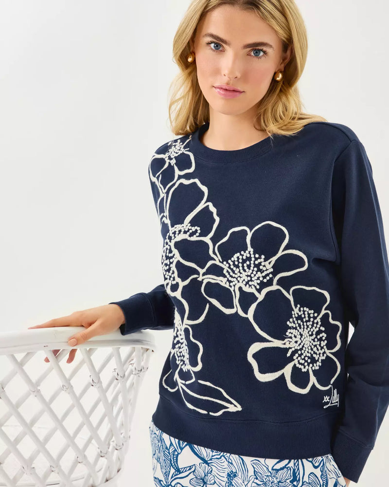 BALLAD LONG SLEEVE SWEATSHIRT LOW TIDE NAVY GO BIG EMBROIDERY