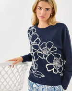 BALLAD LONG SLEEVE SWEATSHIRT LOW TIDE NAVY GO BIG EMBROIDERY