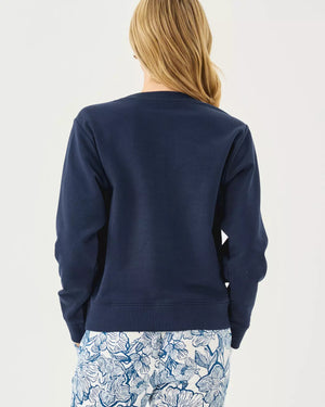 BALLAD LONG SLEEVE SWEATSHIRT LOW TIDE NAVY GO BIG EMBROIDERY