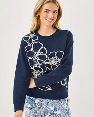 BALLAD LONG SLEEVE SWEATSHIRT LOW TIDE NAVY GO BIG EMBROIDERY