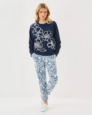 BALLAD LONG SLEEVE SWEATSHIRT LOW TIDE NAVY GO BIG EMBROIDERY