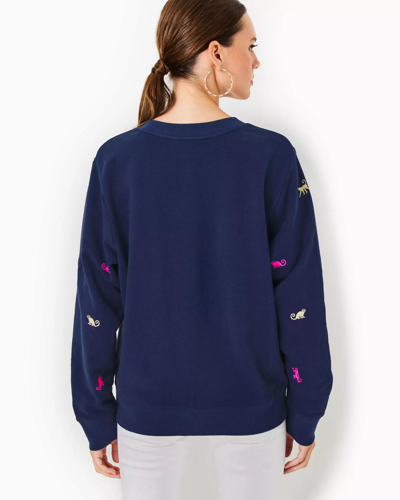 BALLAD LONG SLEEVE SWEATSHIRT LOW TIDE NAVY MONKEY HALF DROP