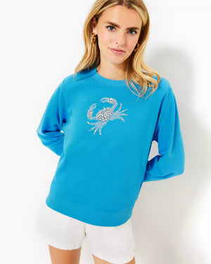 BALLAD LONG SLEEVE LUNAR BLUE CRAB EMBELLISHMENT