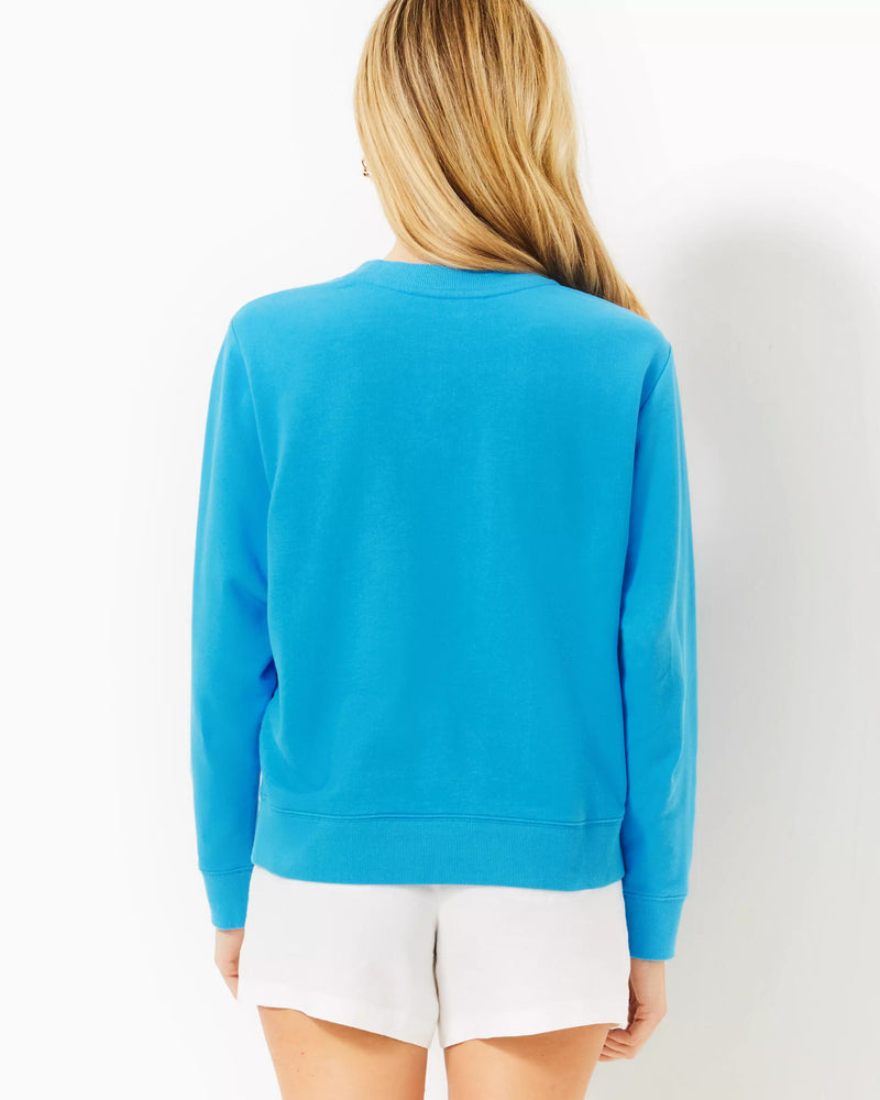 BALLAD LONG SLEEVE LUNAR BLUE CRAB EMBELLISHMENT