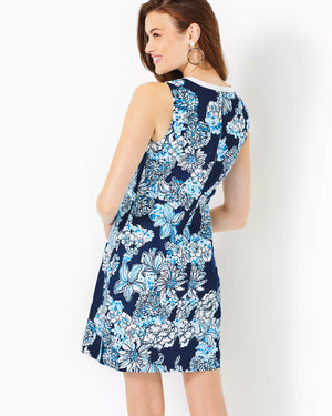 ARIA STRETCH COTTON SHIFT LOW TIDE NAVY BOUQUET ALL DAY