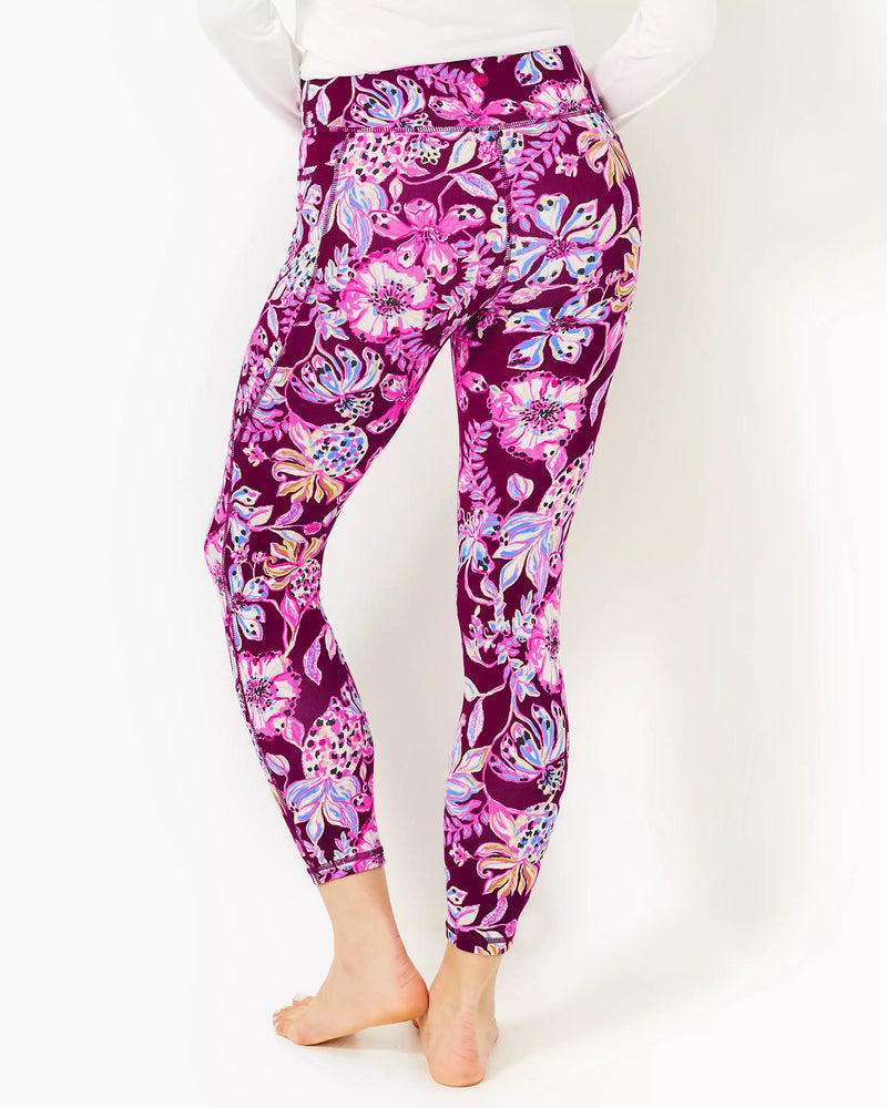 
            
                Load image into Gallery viewer, UPF50+ SOUTH BEACH HIGH RISE MIDI LEGGINGS AMARENA CHERRY TROPICAL WITH A TWIST
            
        
