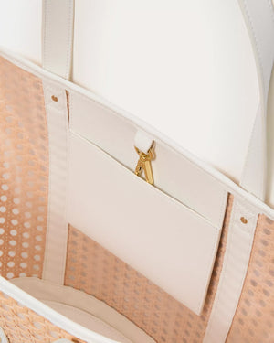 WINTOUR CANE TOTE SAND BAR X RESORT WHITE