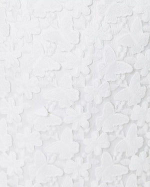 MILA LACE SHIFT RESORT WHITE BUTTERFLY GARDEN 3D LACE