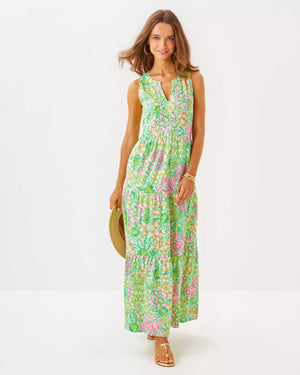 SYDNEE MAXI DRESS FAUNA GREEN LIME FEELING GOOD