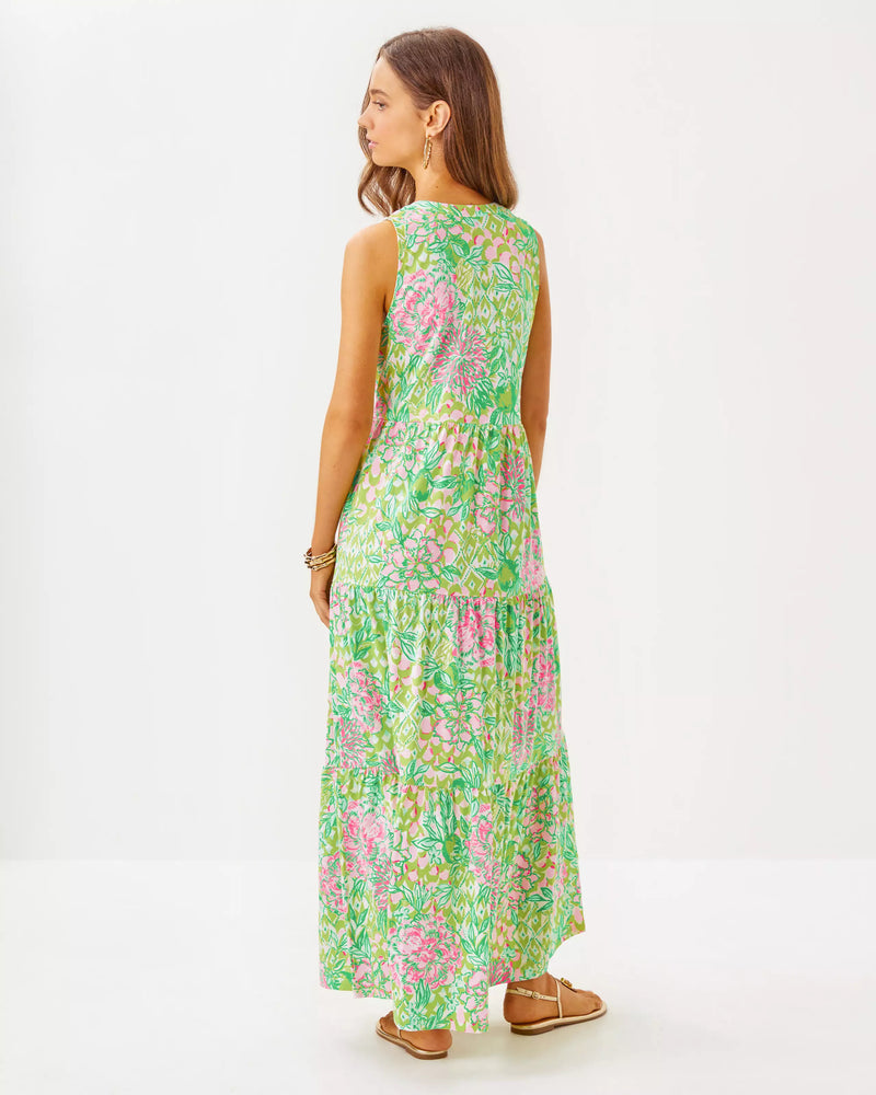 SYDNEE MAXI DRESS FAUNA GREEN LIME FEELING GOOD