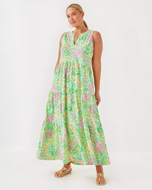 SYDNEE MAXI DRESS FAUNA GREEN LIME FEELING GOOD