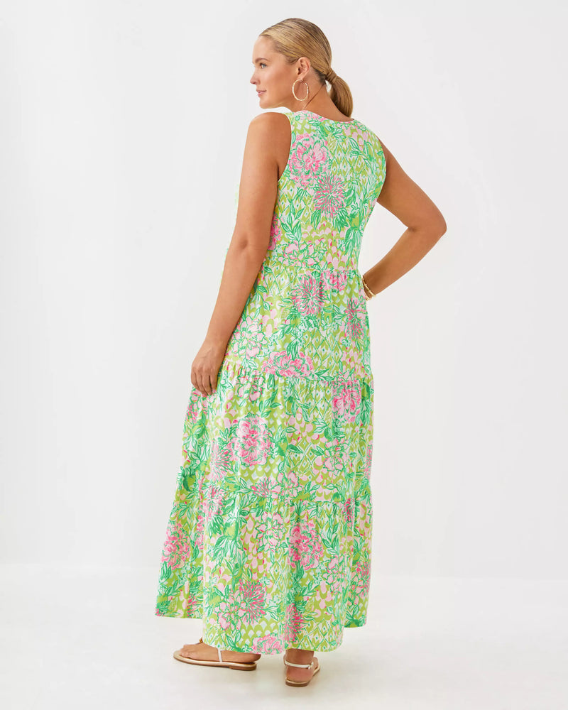 SYDNEE MAXI DRESS FAUNA GREEN LIME FEELING GOOD