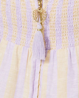 JAVANNE LINEN MAXI DRESS LILAC OPAL ISLAND SECRETS STRIPE