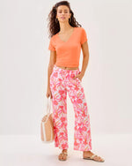 BRAWLEY LINEN CROP PANT RESORT WHITE LOVELY LONG STEMS