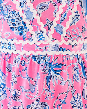 GIRLS MINI POLLIE MIDI DRESS ROUSSEAU PINK BAREFOOT BEACHCOMBERS