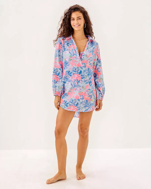 KIQUE LONG SLEEVE COVERUP MULTI ELEPHANT SPLASH