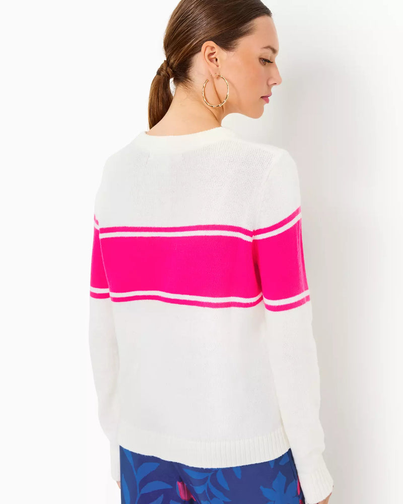 KELSA SWEATER PASSION FRUIT PINK PALM BEACH FL JACQUARD