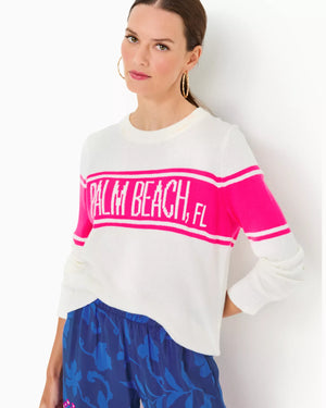 KELSA SWEATER PASSION FRUIT PINK PALM BEACH FL JACQUARD