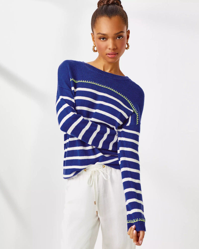 KYREN SWEATER BLUE MED NEVER ENDING STRIPE