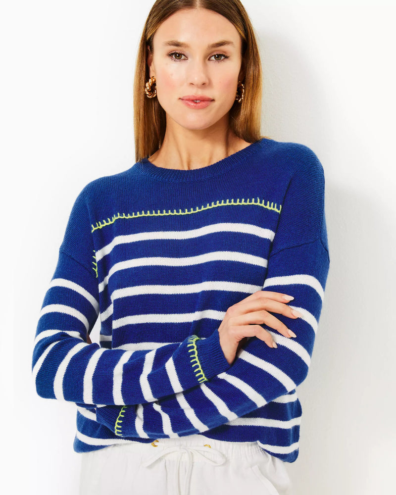 KYREN SWEATER BLUE MED NEVER ENDING STRIPE