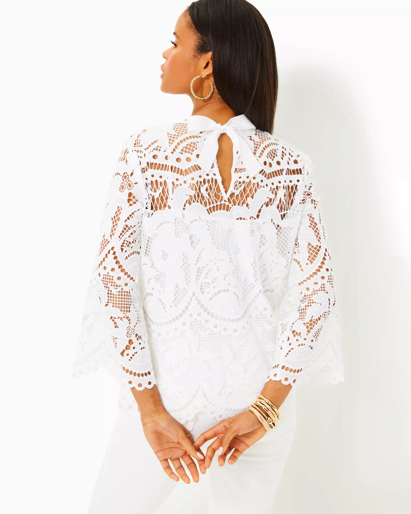 OAKLYNN TUNIC RESORT WHITE PALMS IN PARADISE LACE