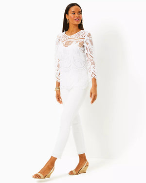 OAKLYNN TUNIC RESORT WHITE PALMS IN PARADISE LACE