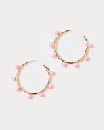 WAVE N SEA HOOP EARRINGS CONCH SHELL PINK