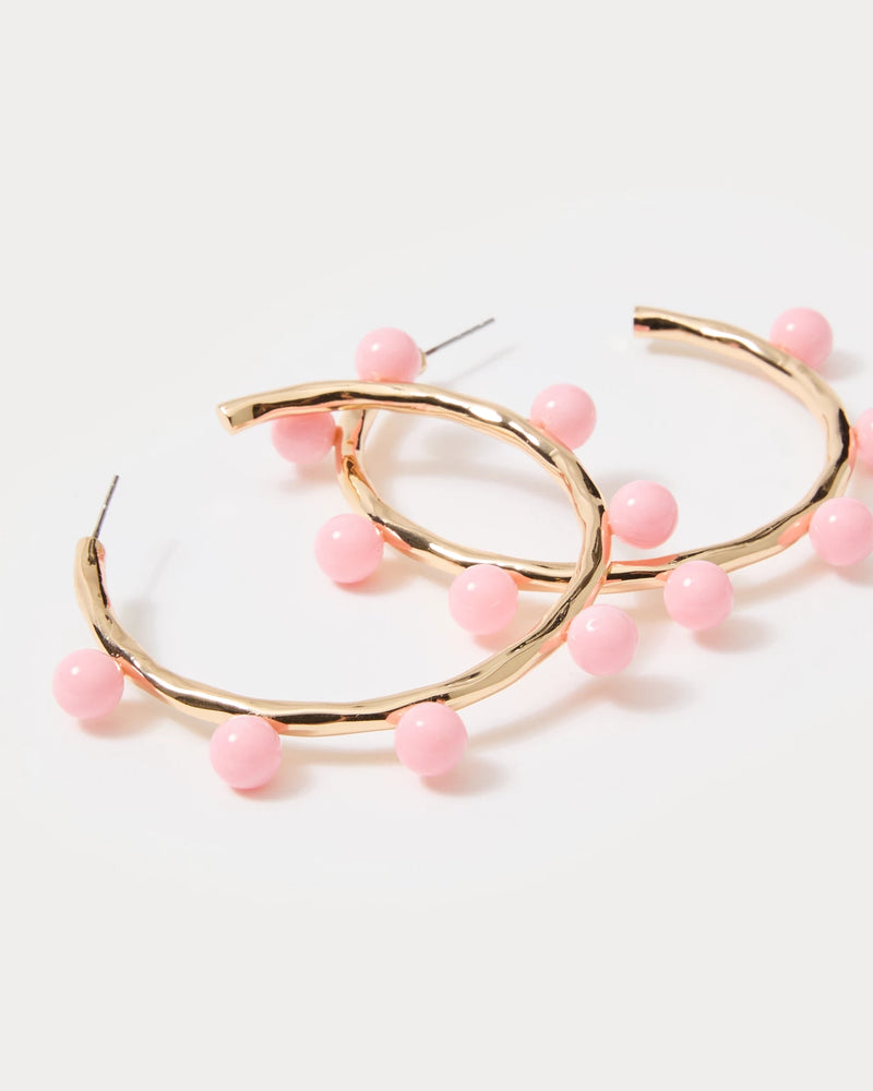 WAVE N SEA HOOP EARRINGS CONCH SHELL PINK