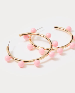 WAVE N SEA HOOP EARRINGS CONCH SHELL PINK