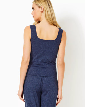 MARSAILLE TANK HEATHERED MED BLUE X NOIR