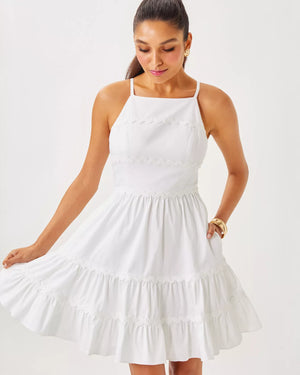 ANGELYNN STRETCH DRESS RESORT WHITE