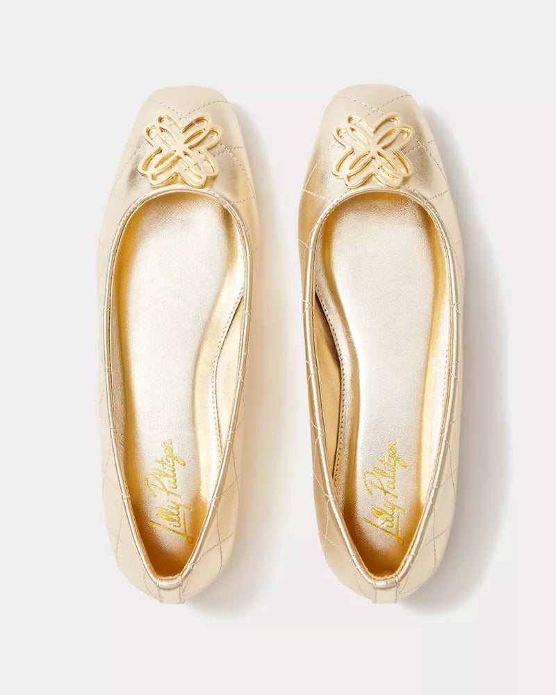 PATINA BALLET FLAT GOLD METALLIC