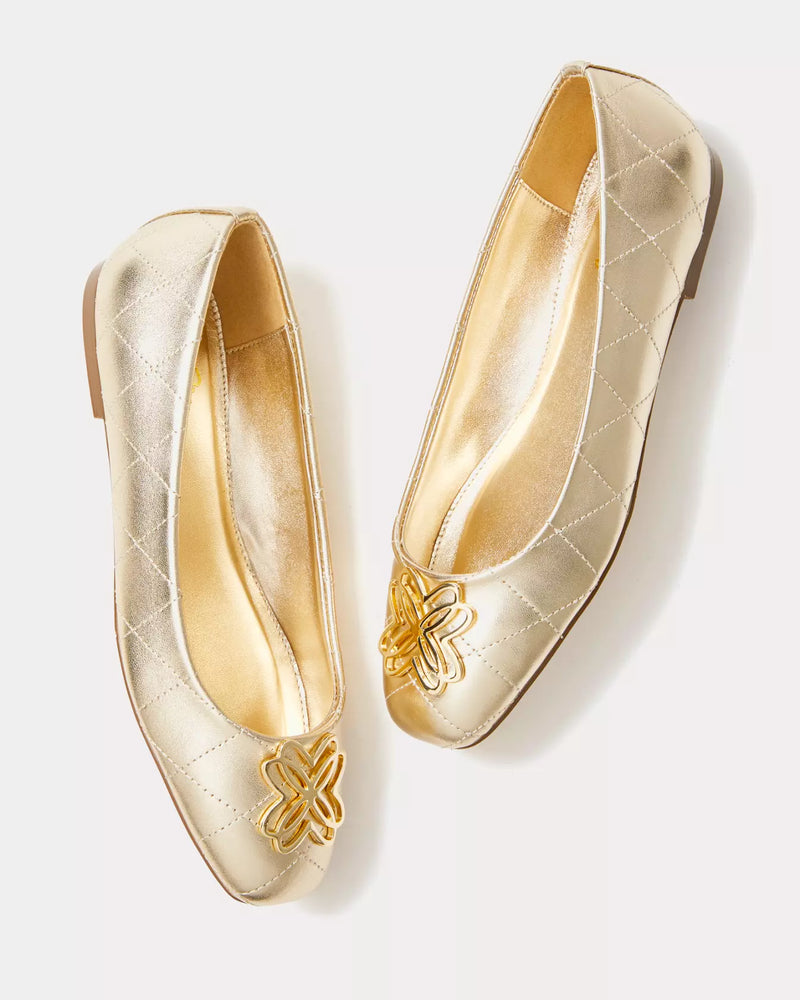 PATINA BALLET FLAT GOLD METALLIC