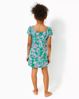 GIRLS MINI MONTREY DRESS BRAZILIAN GREEN SALTY SANDBAR