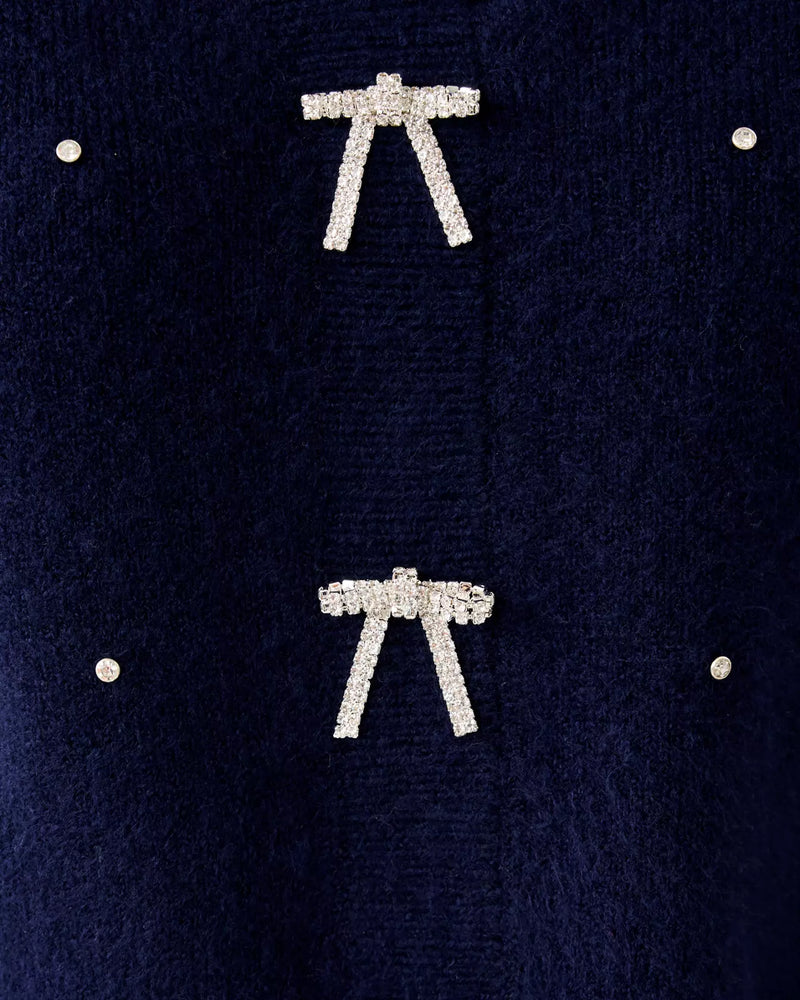 ELLORIE SWEATER TRUE NAVY PARADISE RHINESTONES