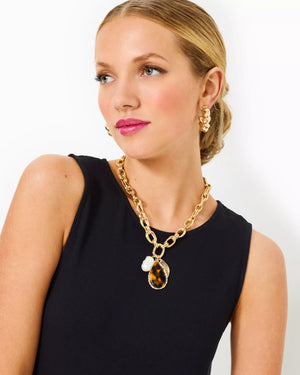 SAFARI PARTY NECKLACE BROWN TORTOISE