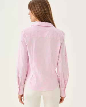 THE TIE LILLY SHIRT CONCH SHELL PINK SHADOW SHIRTING STRIPE