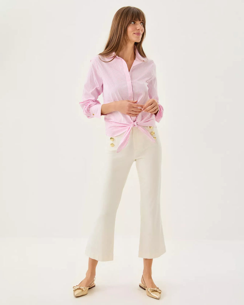 THE TIE LILLY SHIRT CONCH SHELL PINK SHADOW SHIRTING STRIPE
