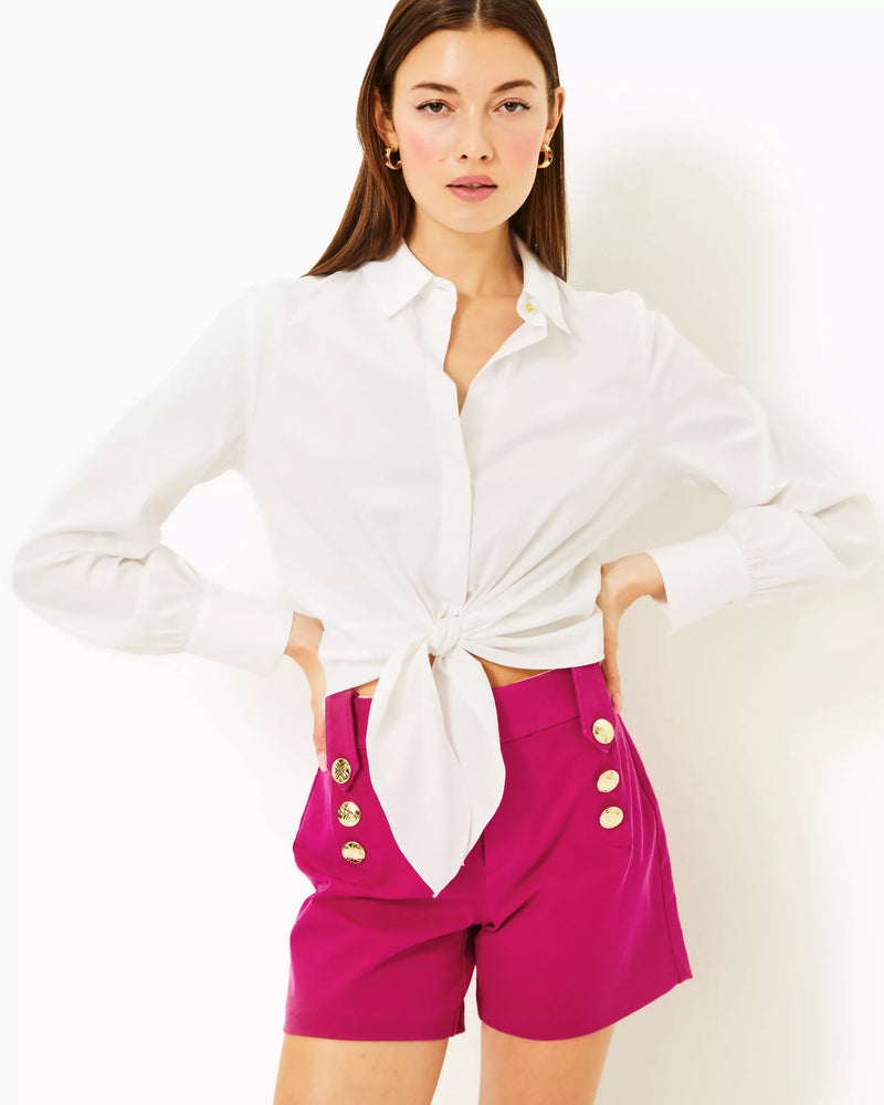 THE TIE LILLY SHIRT RESORT WHITE