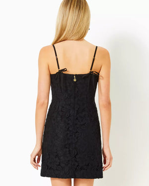 MARET LACE DRESS NOIR FLORA CORDED LACE