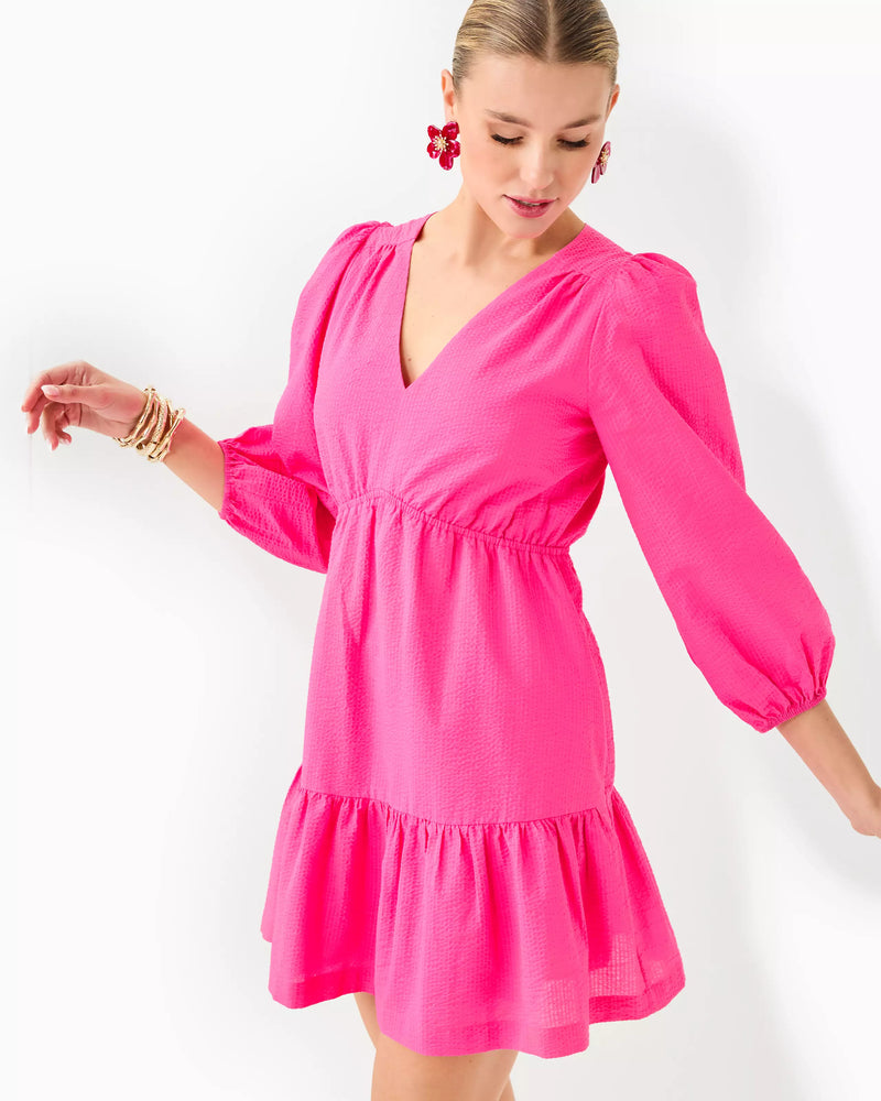 DEACON 3/4 SLEEVE V-NECK PASSION FRUIT PINK