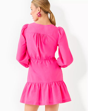 DEACON 3/4 SLEEVE V-NECK PASSION FRUIT PINK