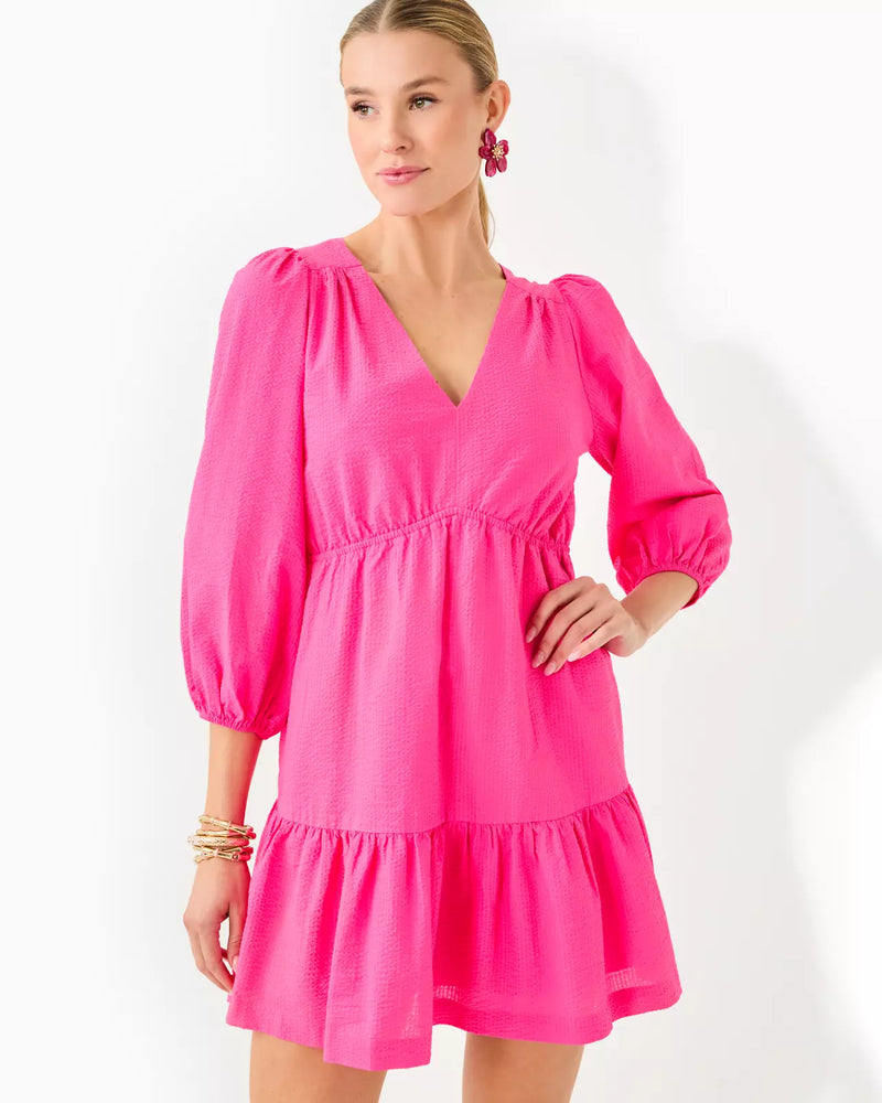 DEACON 3/4 SLEEVE V-NECK PASSION FRUIT PINK