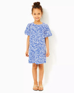 GIRLS MINI ROSEN DRESS MARTINIQUE BLUE ZEE BEBE