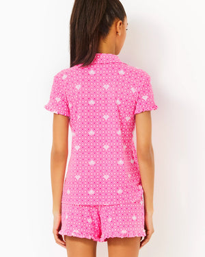 VALAINE PJ TOP PASSION FRUIT PINK FLUTTERING HEARTS