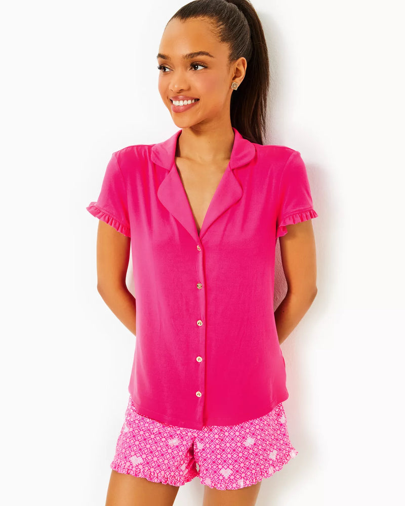 AUGUSTINA PJ SHORT PASSION FRUIT PINK FLUTTERING HEARTS