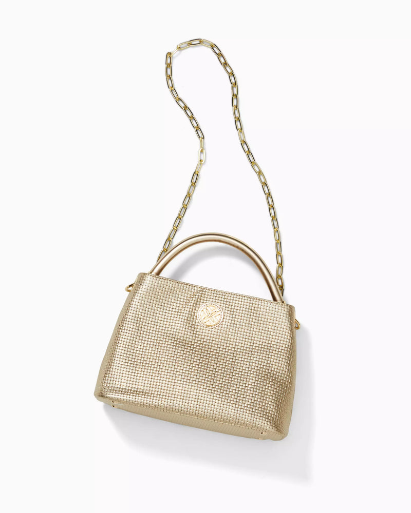 VIVETTE TOP HANDLE BAG GOLD METALLIC